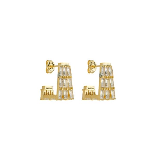Imagem de Brinco argola zircônia baguete - 0527987