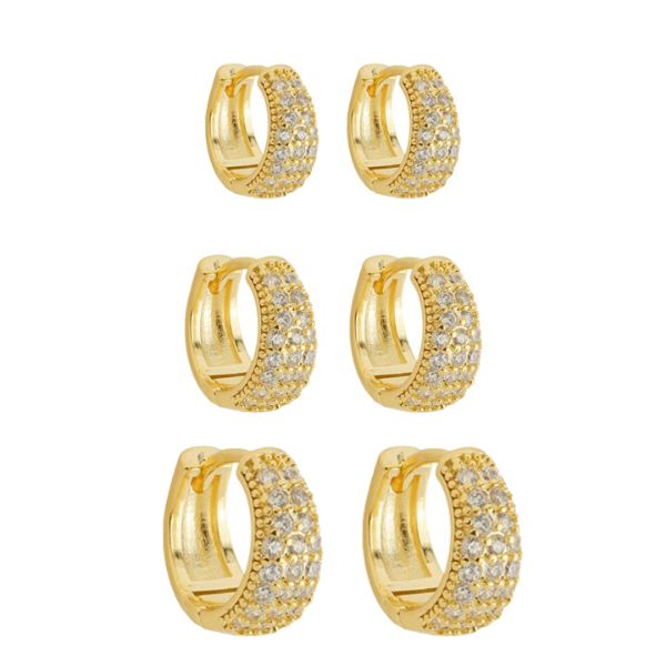 Imagem de Brinco trio argola zircônia  - 0527890