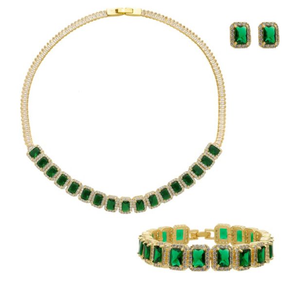 Imagem de Conjunto zircônia  verde esmeralda - 1101407