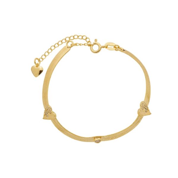Imagem de Pulseira coração com pedra zircônia - 0406282