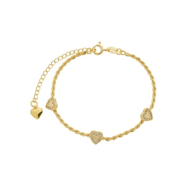 Imagem de Pulseira coração com pedra zircônia - 0406281