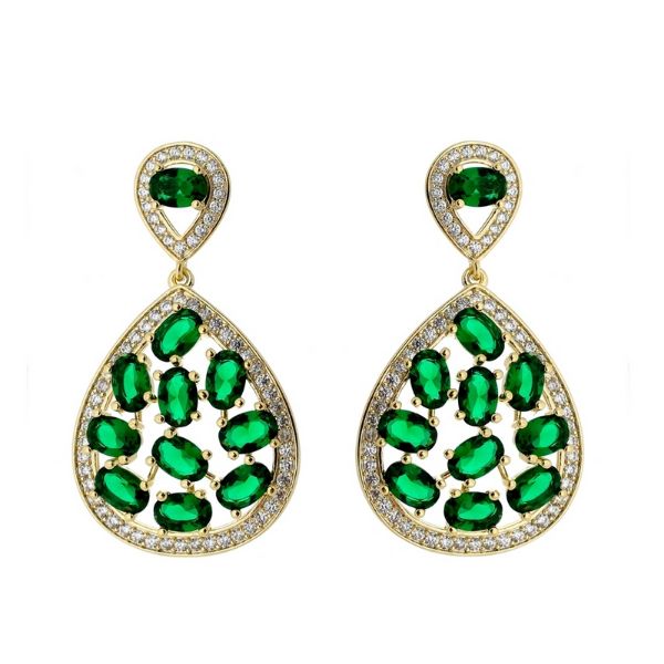 Imagem de Brinco oval verde esmeralda zircônia - 0517394