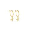 Imagem de Brinco argola pingente cruz - 0525882