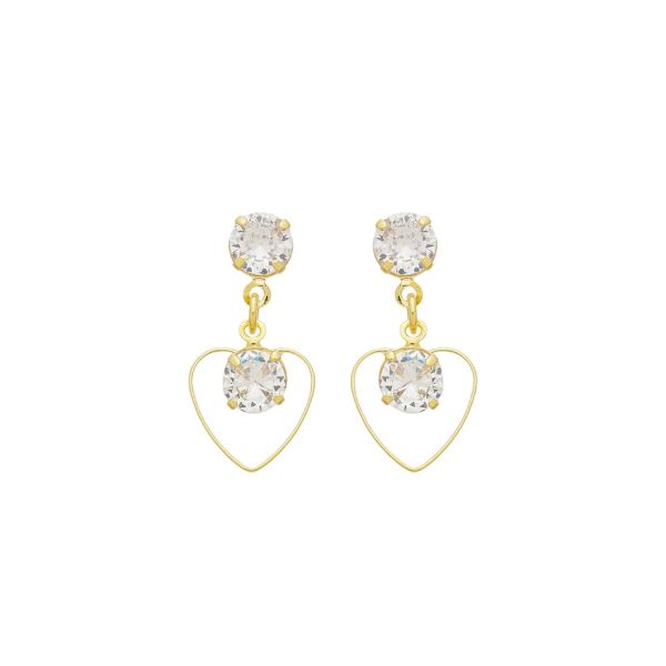 Imagem de Brinco pingente coração zircônia - 0525532