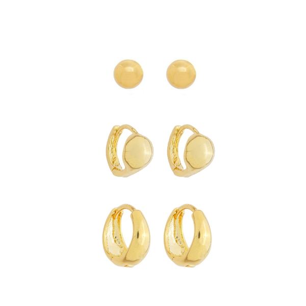 Imagem de Brinco trio argola 1cm  - 0527046