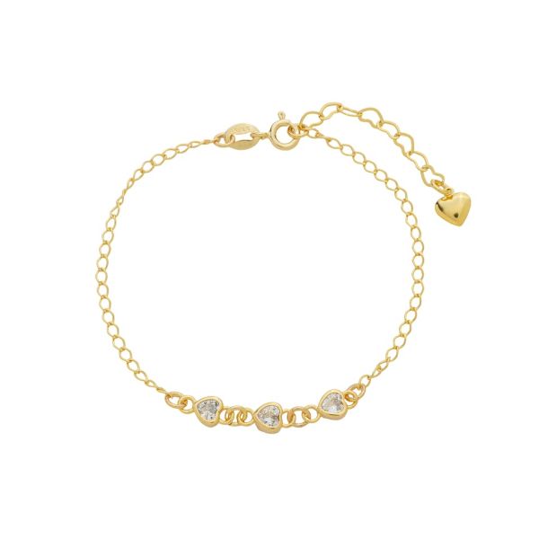 Imagem de Pulseira elos iguais coração zircônia - 0406489
