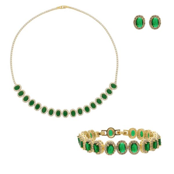 Imagem de Conjunto oval zircônia verde - 1101424 