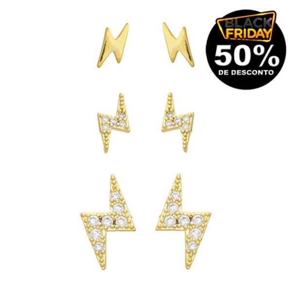 Imagem de Brinco trio raio zircônia  - 0524465