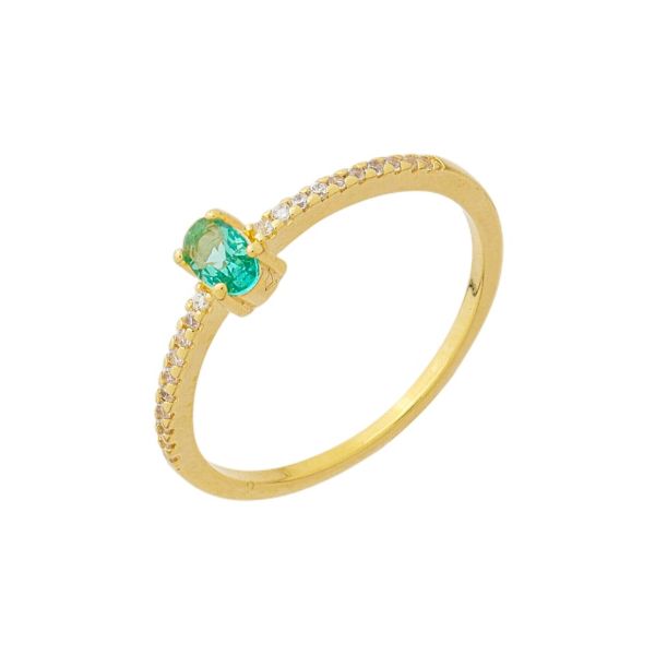 Imagem de Anel pedra zircônia verde turmalina - 0108063