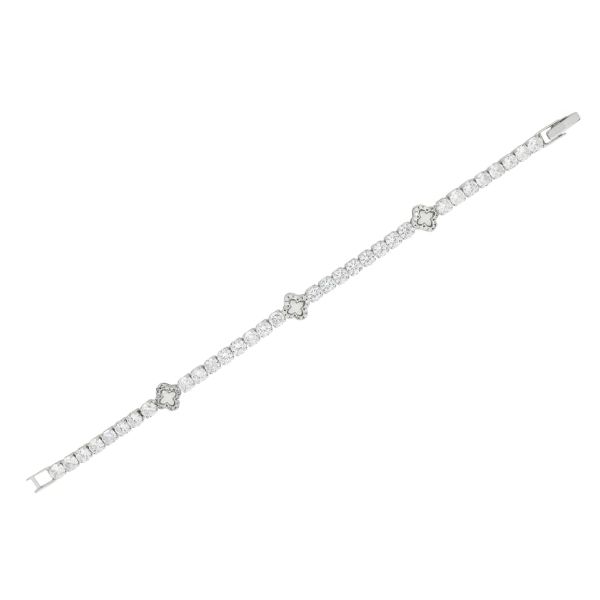 Imagem de Pulseira riviera zircônia com trevo - 0406493