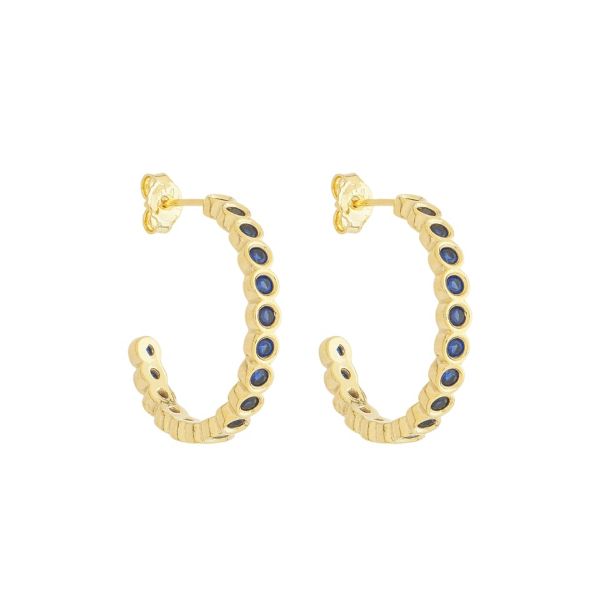 Imagem de Brinco argola zircônia azul  - 0528310