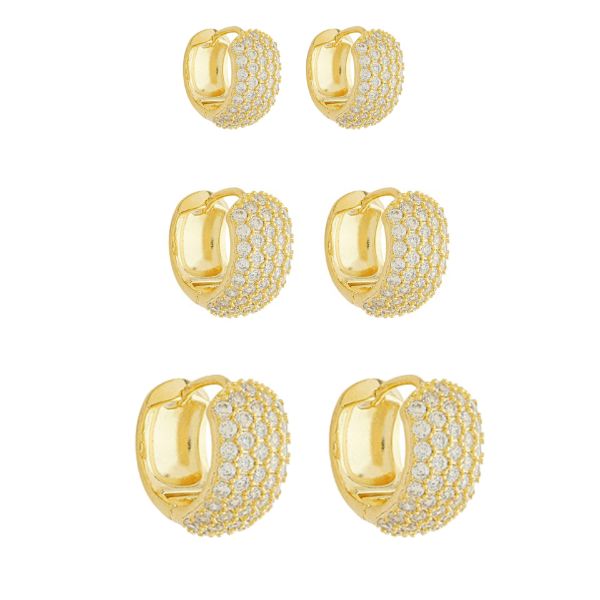 Imagem de Brinco trio argola zircônia  - 0528247