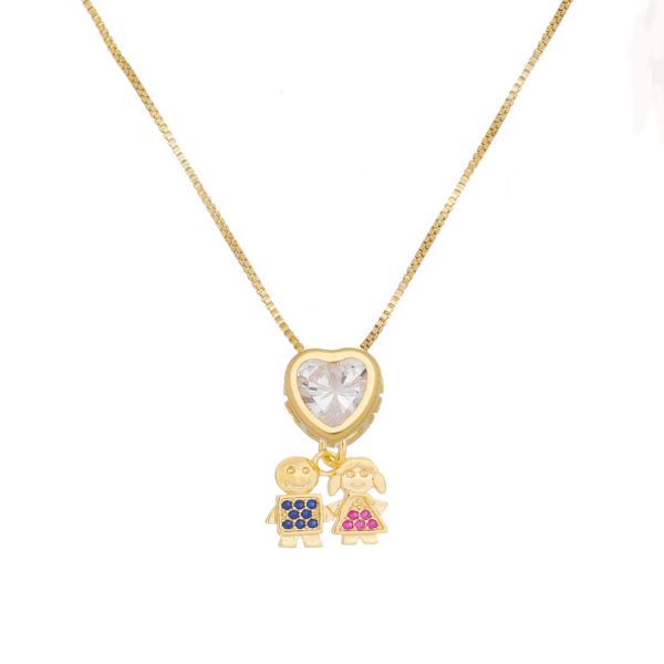 Imagem de Corrente coração casal zircônia - 0307006