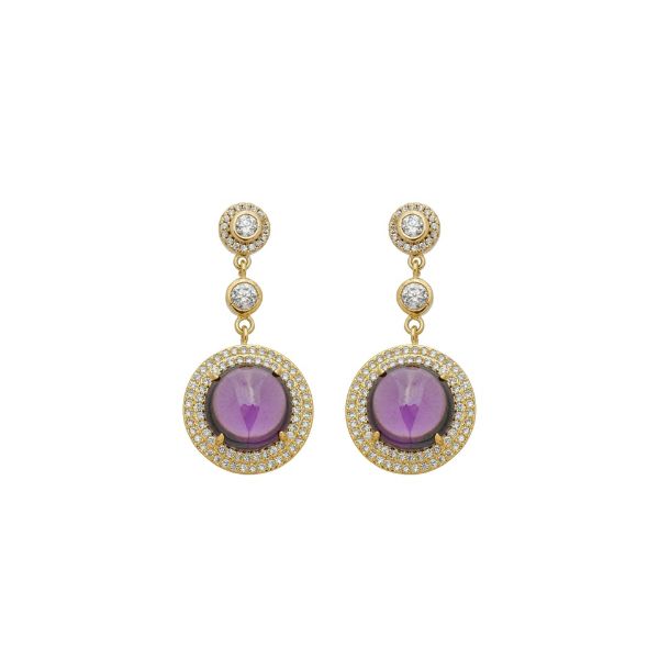Imagem de Brinco pedra roxa natural - 0514588