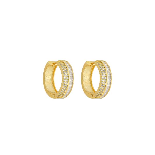 Imagem de Brinco argola 2 fileiras zircônia  - 0527527