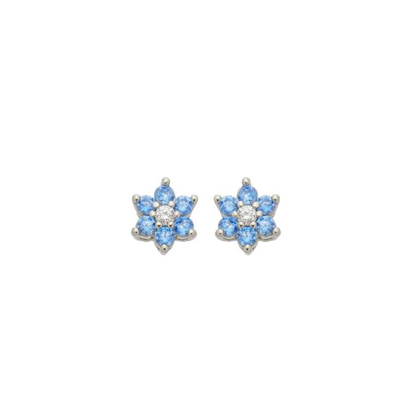 Imagem de Brinco flor zircônia azul  - 0528194