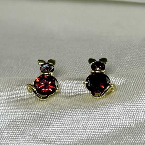 Imagem de Brinco gato vermelho zircônia  - 0528574