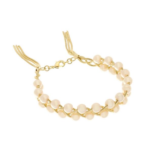 Imagem de Pulseira trançada com pérolas - 0404004