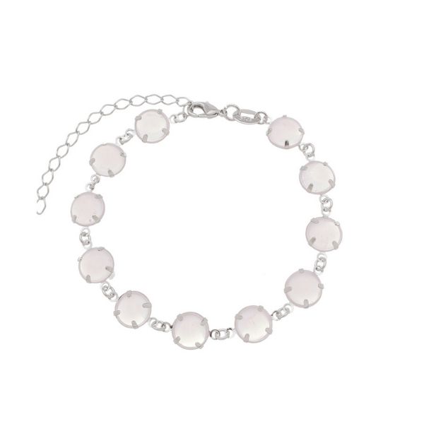 Imagem de Pulseira pedra rosa leitoso - 0405360