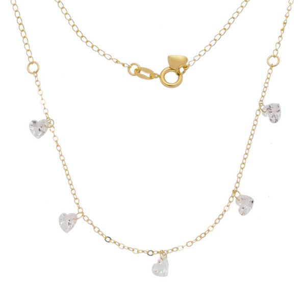 Imagem de Corrente choker coração zircônia  - 0305585