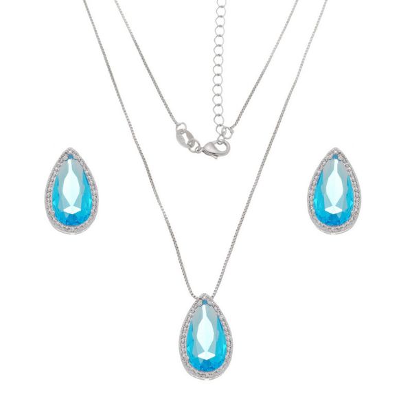 Imagem de Conjunto gota pedra azul - 1101059