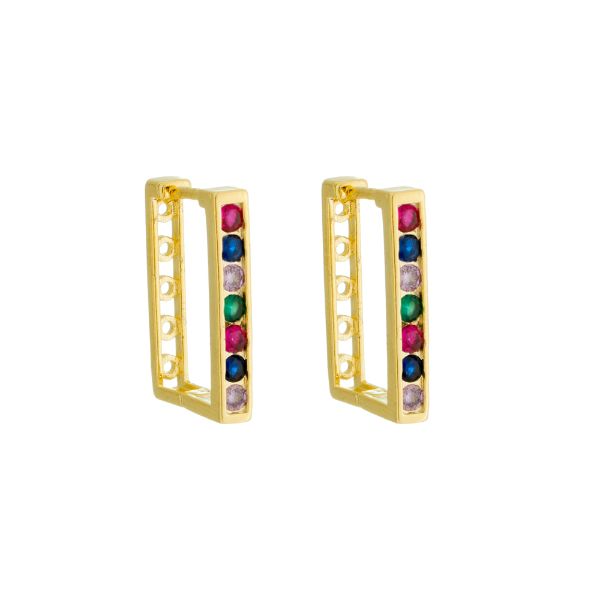 Imagem de Brinco argola zircônia colorida  - 0526751