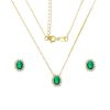 Imagem de Conjunto oval zircônia verde  - 1101387