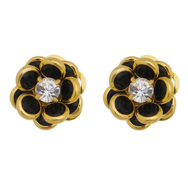 Imagem de Brinco flor pedra preta - 0527827
