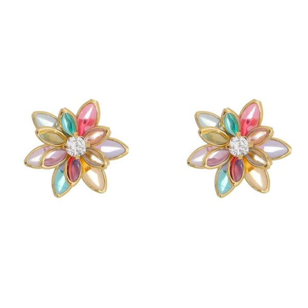 Imagem de Brinco  flor pedras coloridas - 0520769