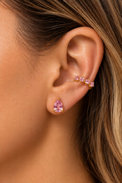 Imagem de Kit Brinco gota e piercing - 0528846 ROSA