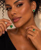 Imagem de Conjunto coração zircônia verde esmeralda - 1101403