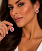 Imagem de Conjunto oval zircônia pink - 1101372 - 