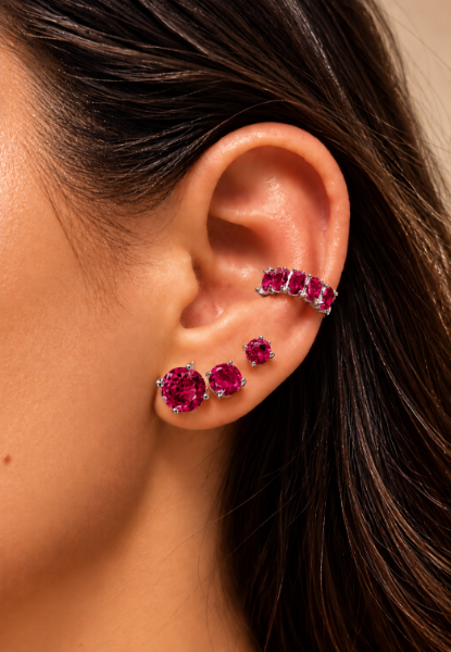Imagem de Kit 3 Brinco Redondo e piercing - 0528849 PINK