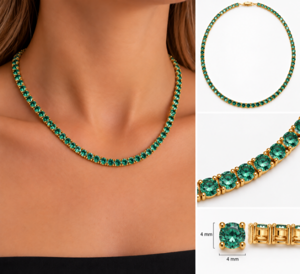 Imagem de Corrente riviera zircônia; 40cm - 0307058 TURMALINA