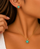 Imagem de Conjunto coração pedra fusion verde - 1101236