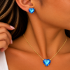 Imagem de Conjunto brinco coração zircônia azul - 1100730