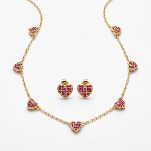 Imagem de Conjunto coração pink zircônia - 1101470