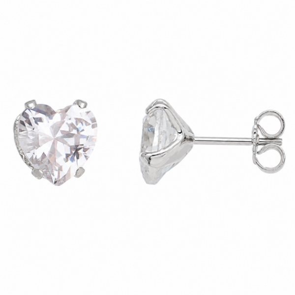 Imagem de Brinco coração 10x10mm zircônia - 0528813