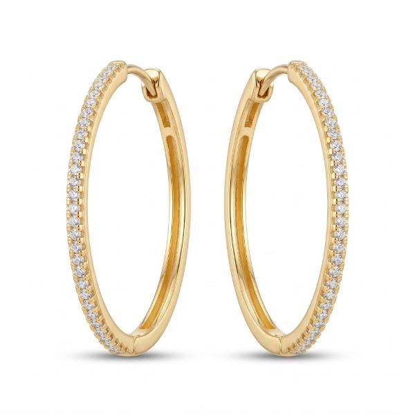 Imagem de Brinco argola click zircônia; 3,5cm - 0528483 